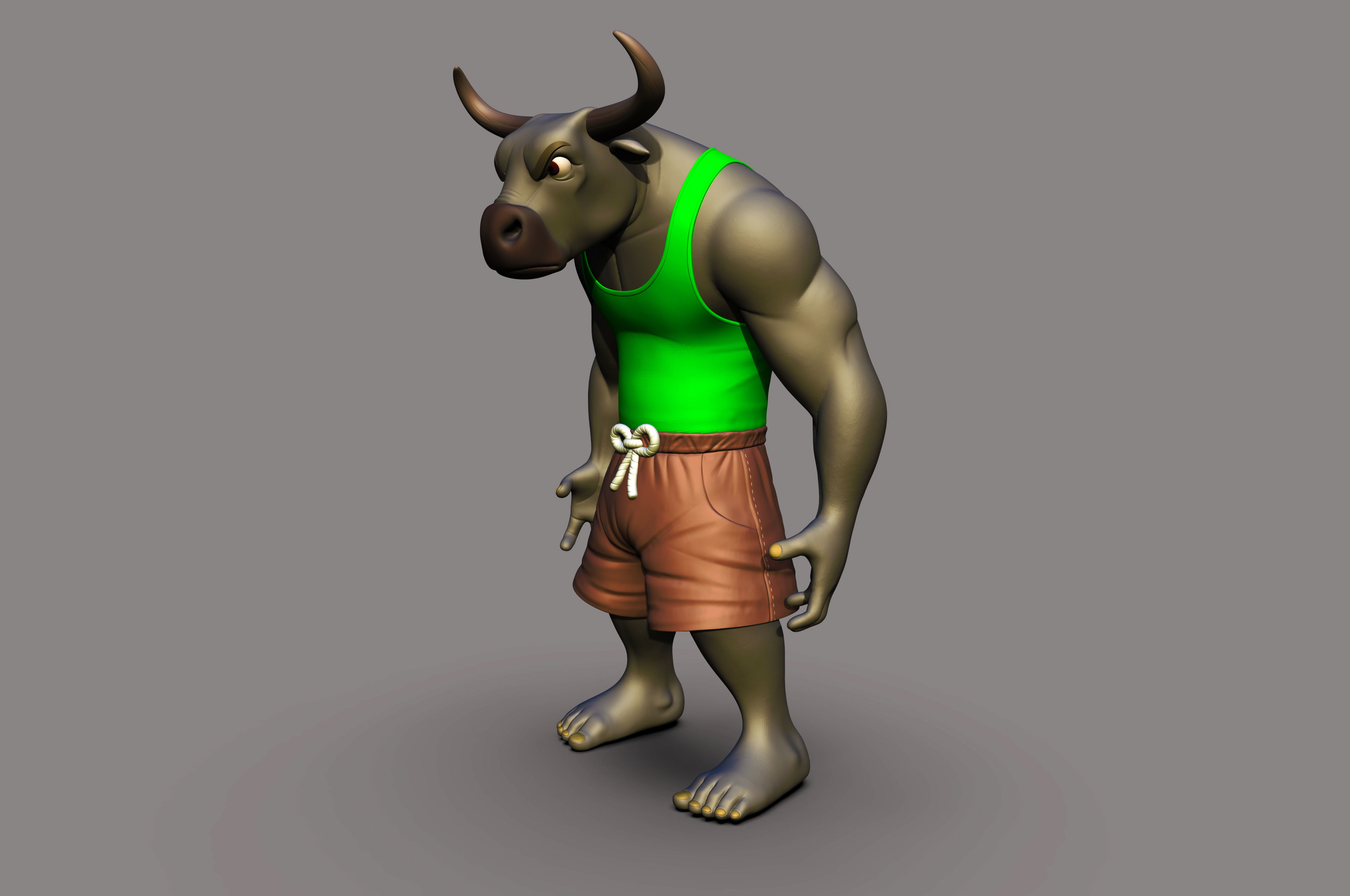 Angry Bull 3D printable Model 3D print model_5