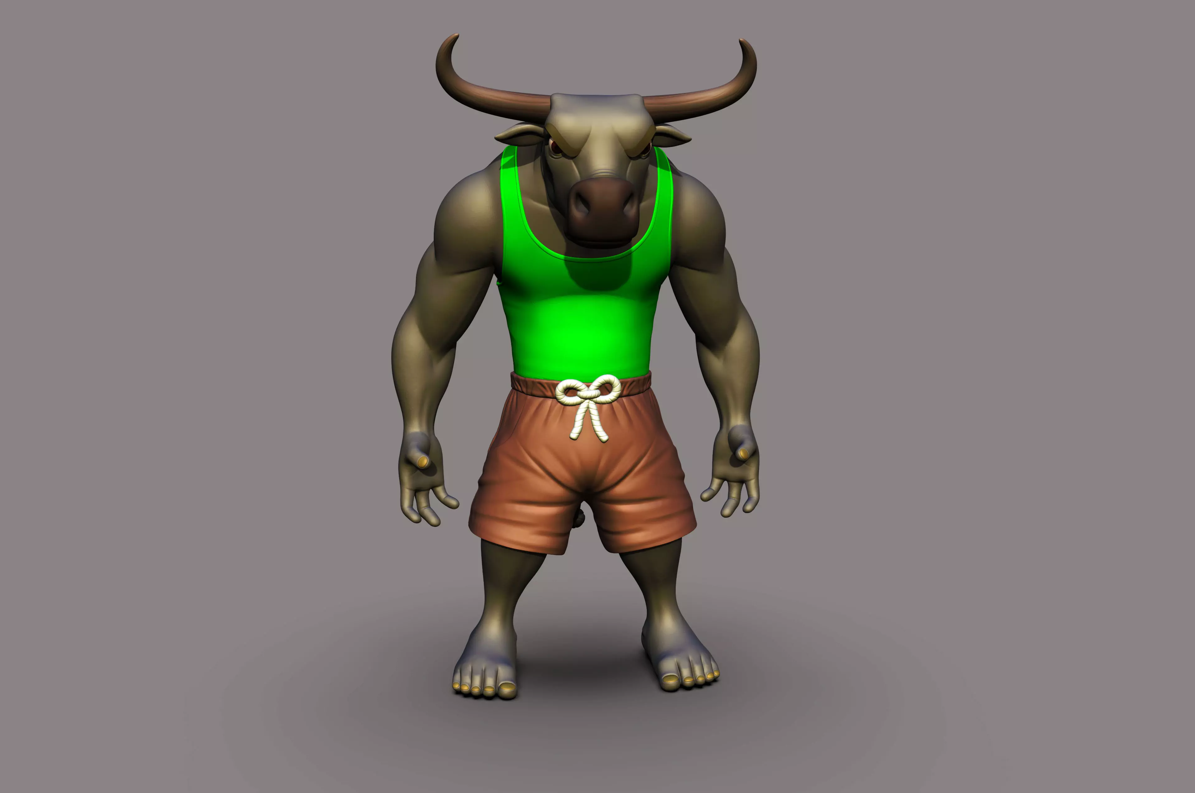 Angry Bull 3D printable Model 3D print model_0