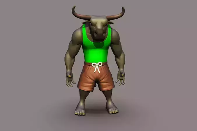 Angry Bull 3D printable Model 3D print model