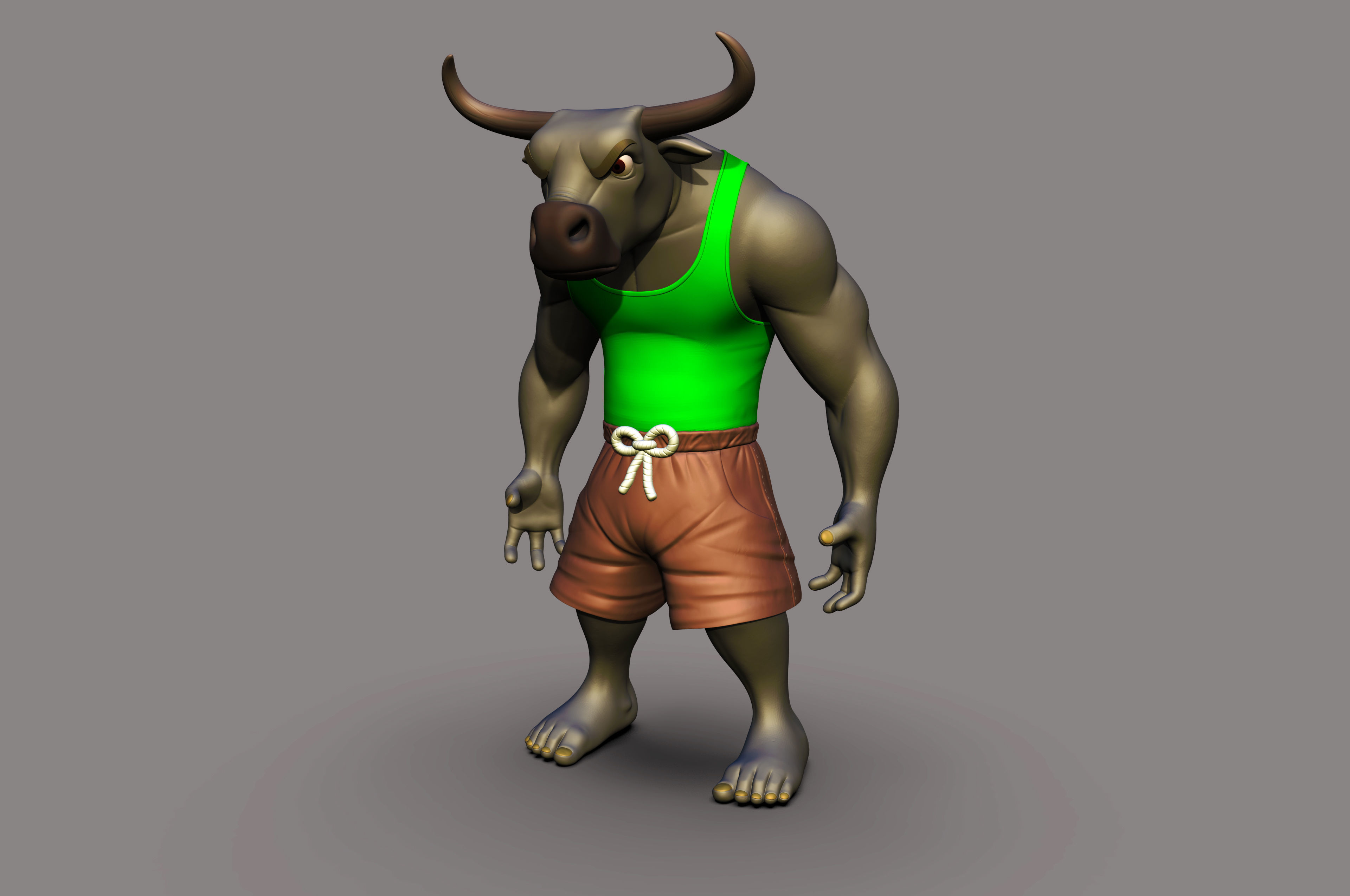 Angry Bull 3D printable Model 3D print model_3