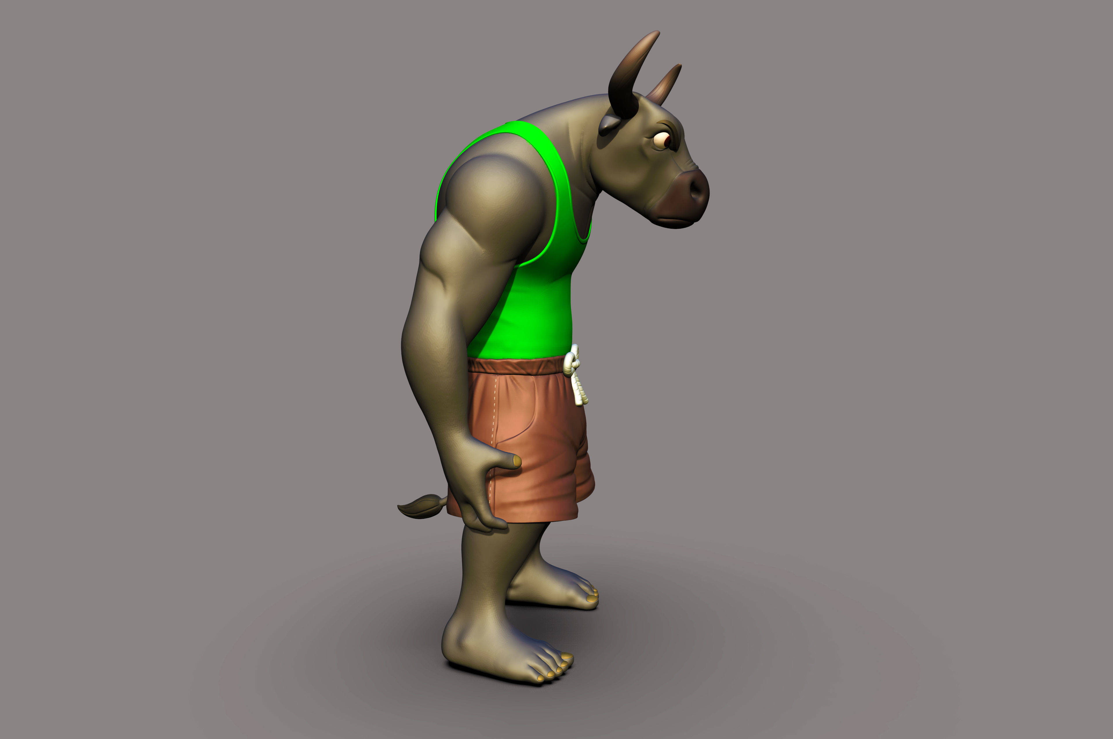 Angry Bull 3D printable Model 3D print model_24