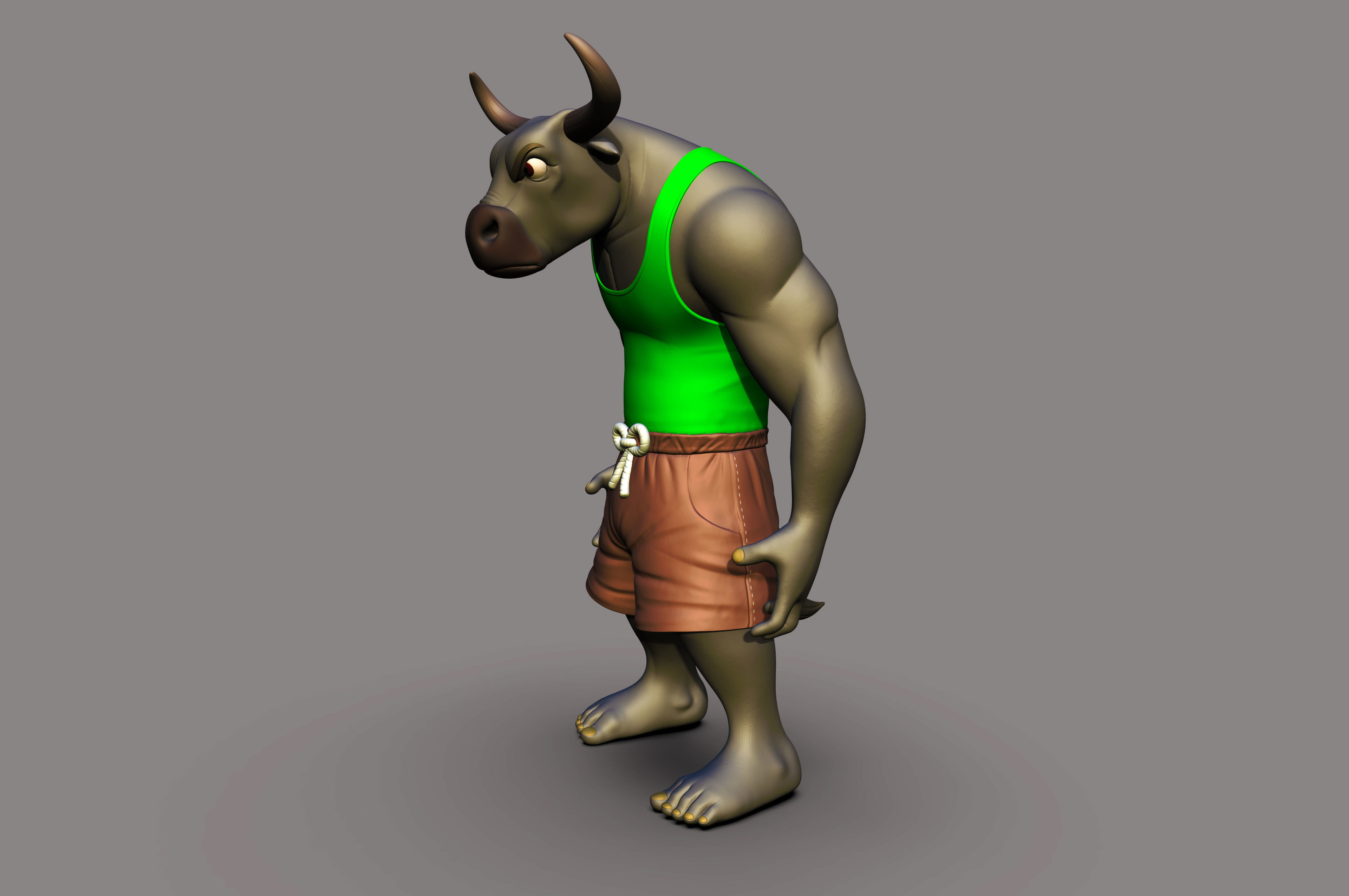 Angry Bull 3D printable Model 3D print model_6