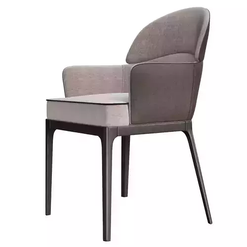 Upholstered leather chair ARCOLE 3d model