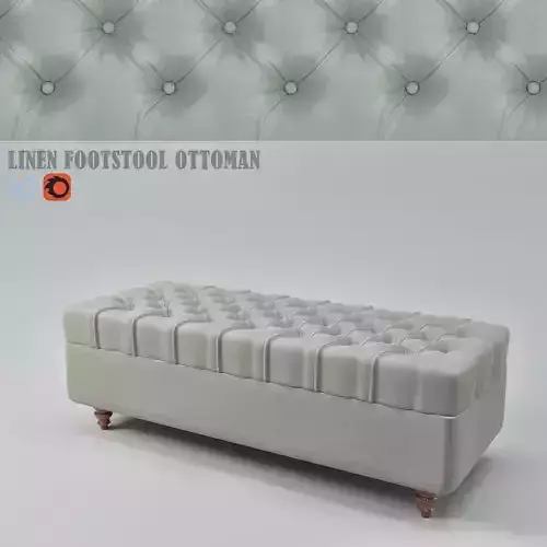 Linen Footstool ottoman 