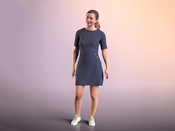Nadin 20001-11 - Animated Talking Girl Low-poly 3D model