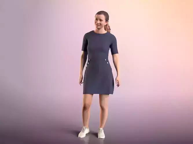 Nadin 20001-11 - Animated Talking Girl Low-poly 3D model