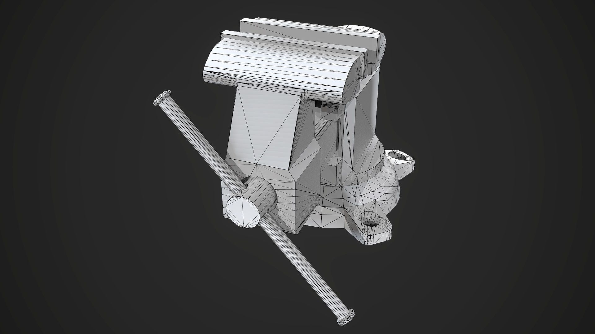 Old Damaged Tool Vise AAA Game Ready Asset Low-poly 3D model_9