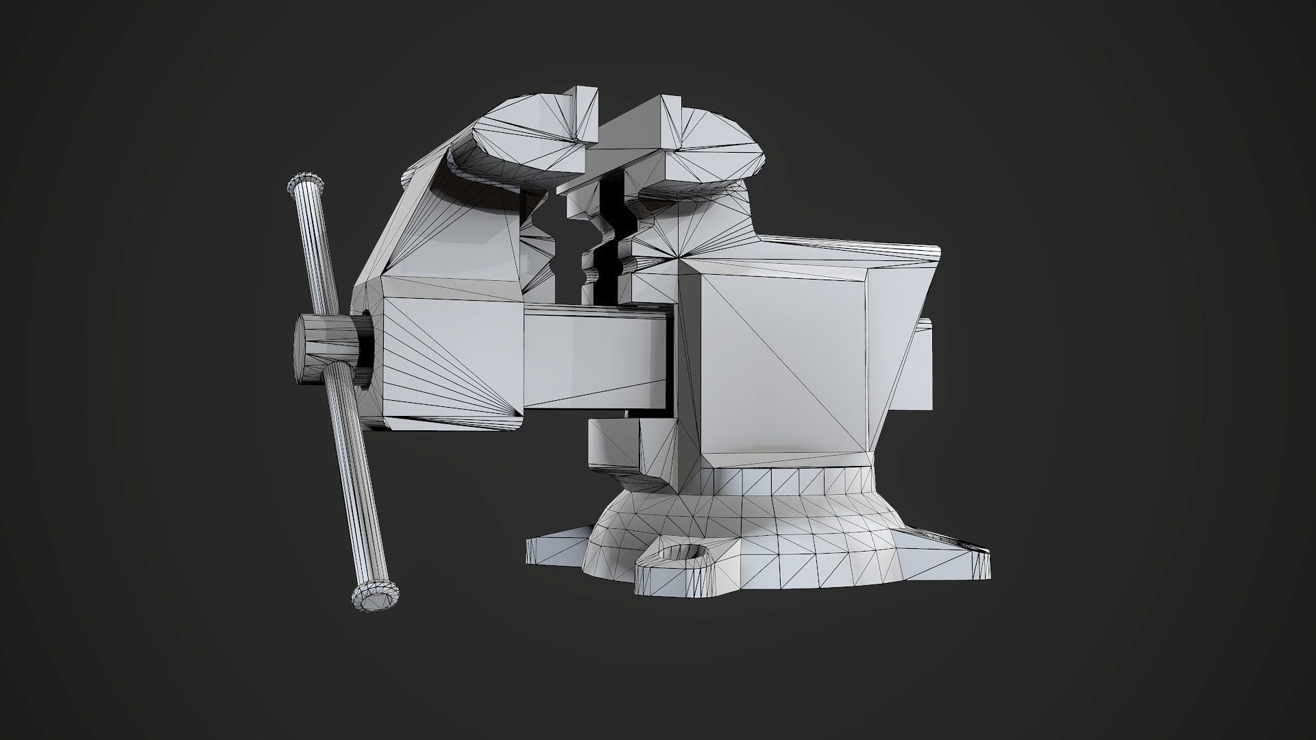 Old Damaged Tool Vise AAA Game Ready Asset Low-poly 3D model_7