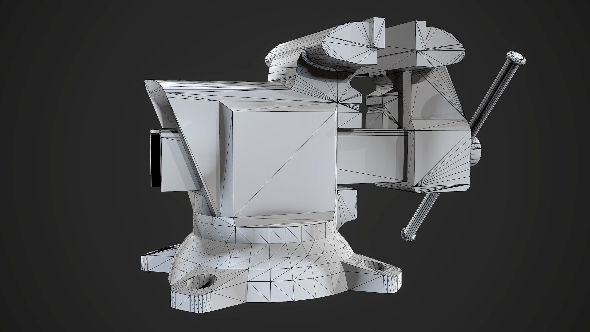 Old Damaged Tool Vise AAA Game Ready Asset Low-poly 3D model_8