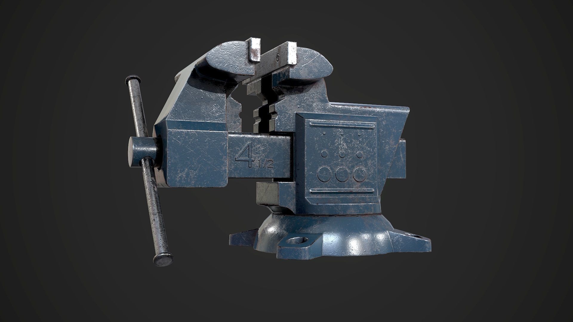 Old Damaged Tool Vise AAA Game Ready Asset Low-poly 3D model_2