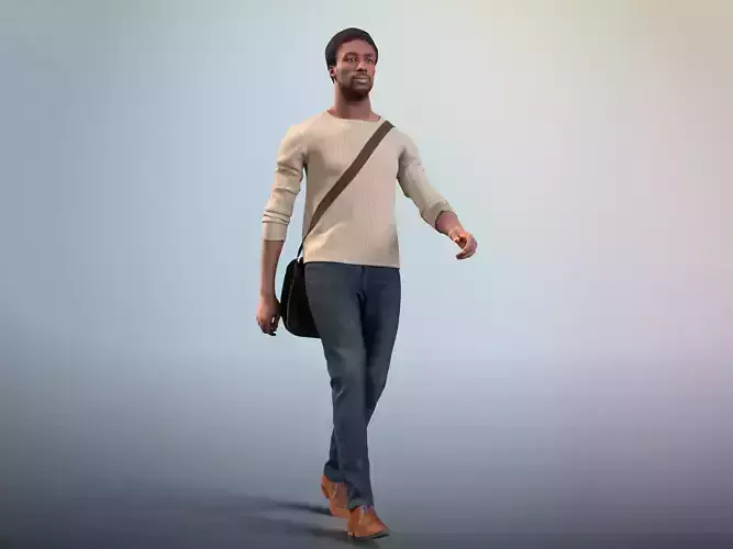 Bruce 20376-11 - Animated Walking Man Low-poly 3D model