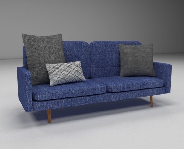 Sofa with Cushions 3D model_2