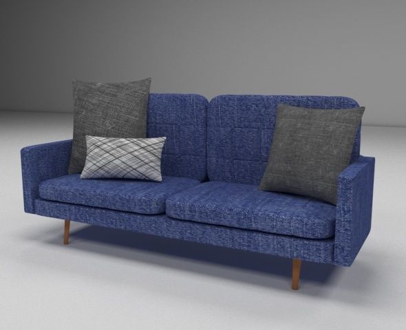 Sofa with Cushions 3D model_1