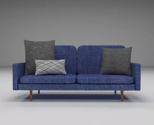 Sofa with Cushions 3D model_0