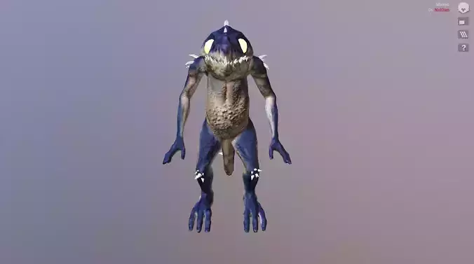 Mirken creature Low-poly 3D model