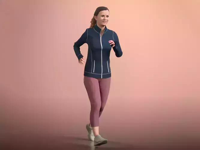 Nadin 20001-07 - Animated Jogging Girl Low-poly 3D model