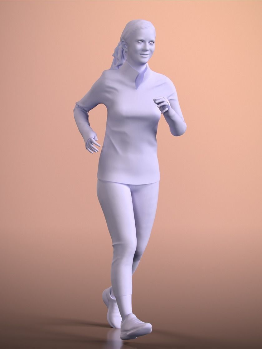Nadin 20001-07 - Animated Jogging Girl Low-poly 3D model_4