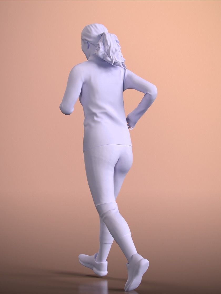 Nadin 20001-07 - Animated Jogging Girl Low-poly 3D model_5