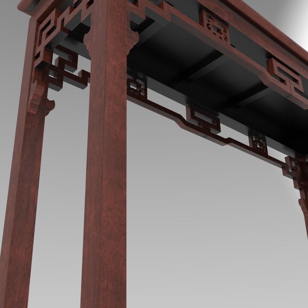 Traditional Chinese Furniture - Display Rack 1 with PBR textures 3D model_10