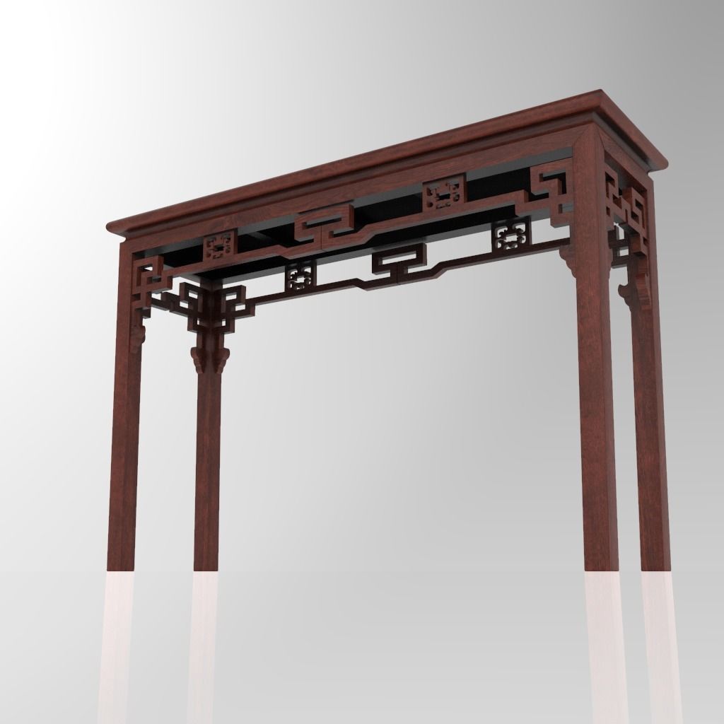 Traditional Chinese Furniture - Display Rack 1 with PBR textures 3D model_5
