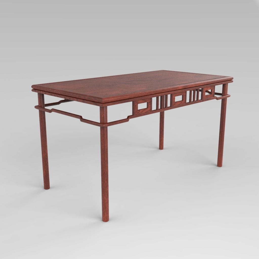 Traditional Chinese Furniture - Display Rack 1 with PBR textures 3D model_15