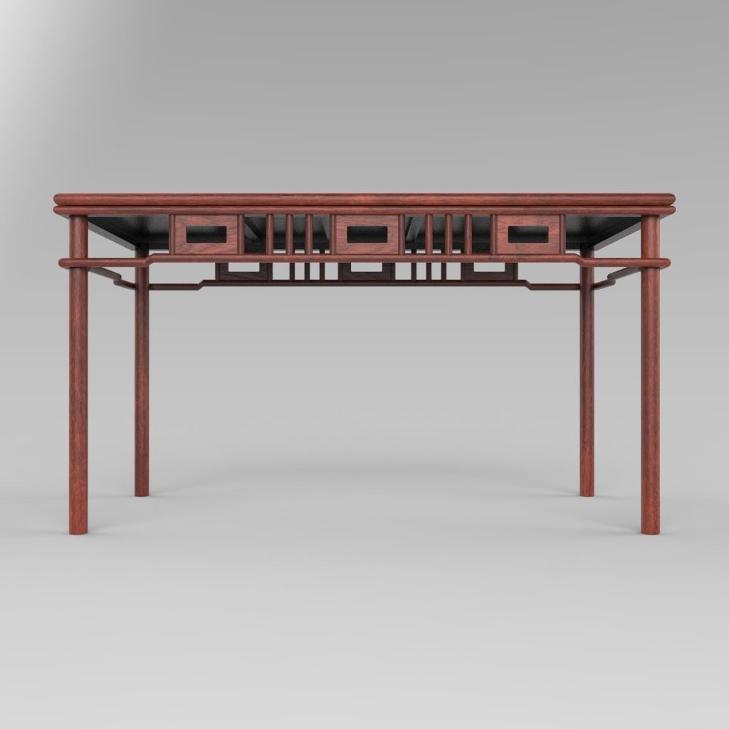 Traditional Chinese Furniture - Display Rack 1 with PBR textures 3D model_14