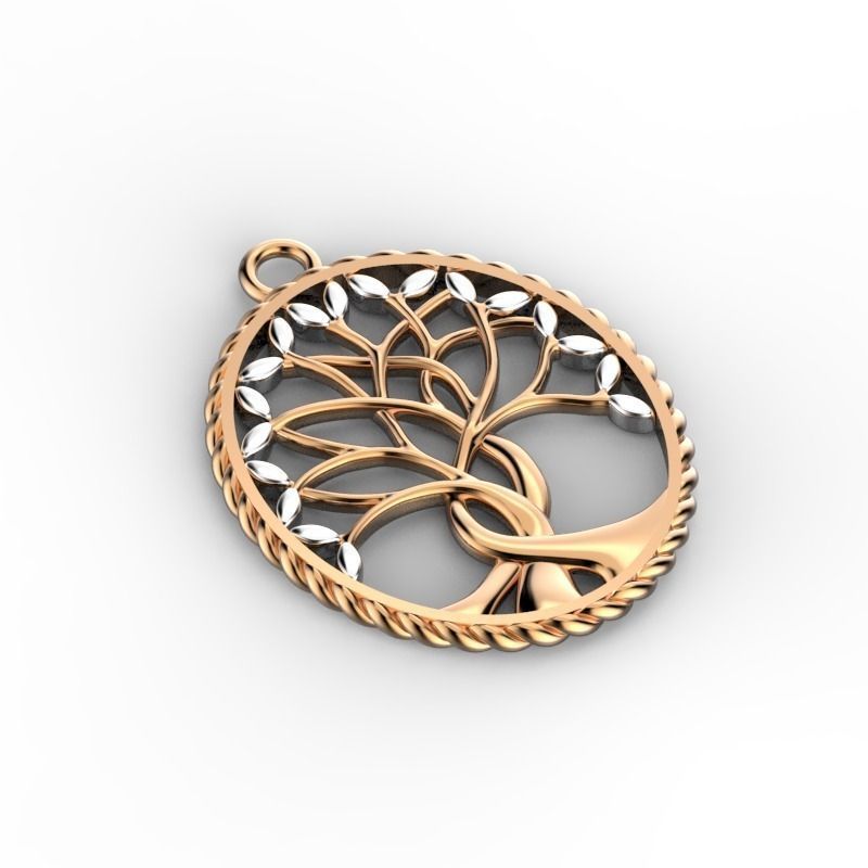 Tree of life pendant 3D print model_1