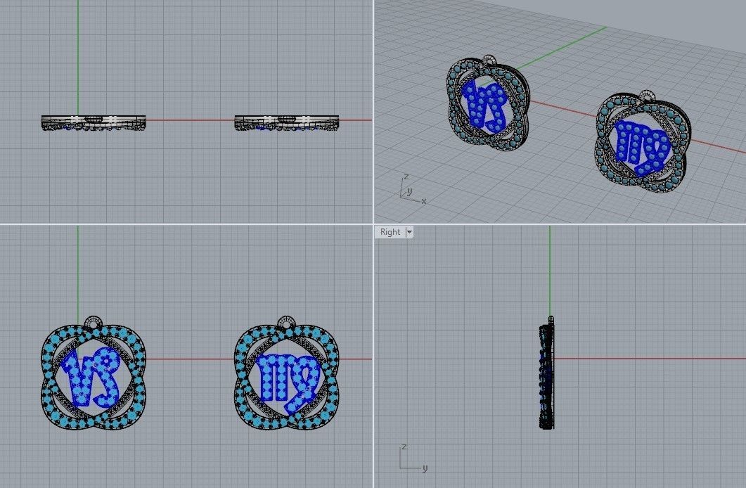 pendants zodiac capricorn and virgo 3dm stl 3D print model 3D print model_17
