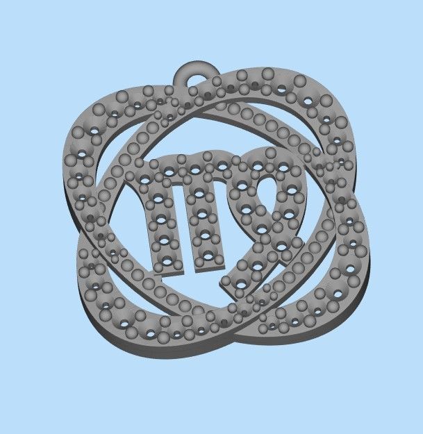 pendants zodiac capricorn and virgo 3dm stl 3D print model 3D print model_16