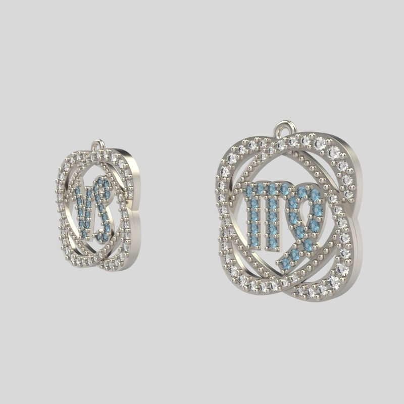 pendants zodiac capricorn and virgo 3dm stl 3D print model 3D print model_2