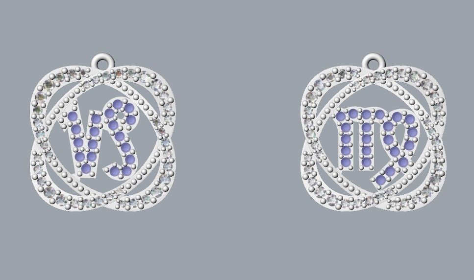 pendants zodiac capricorn and virgo 3dm stl 3D print model 3D print model_19