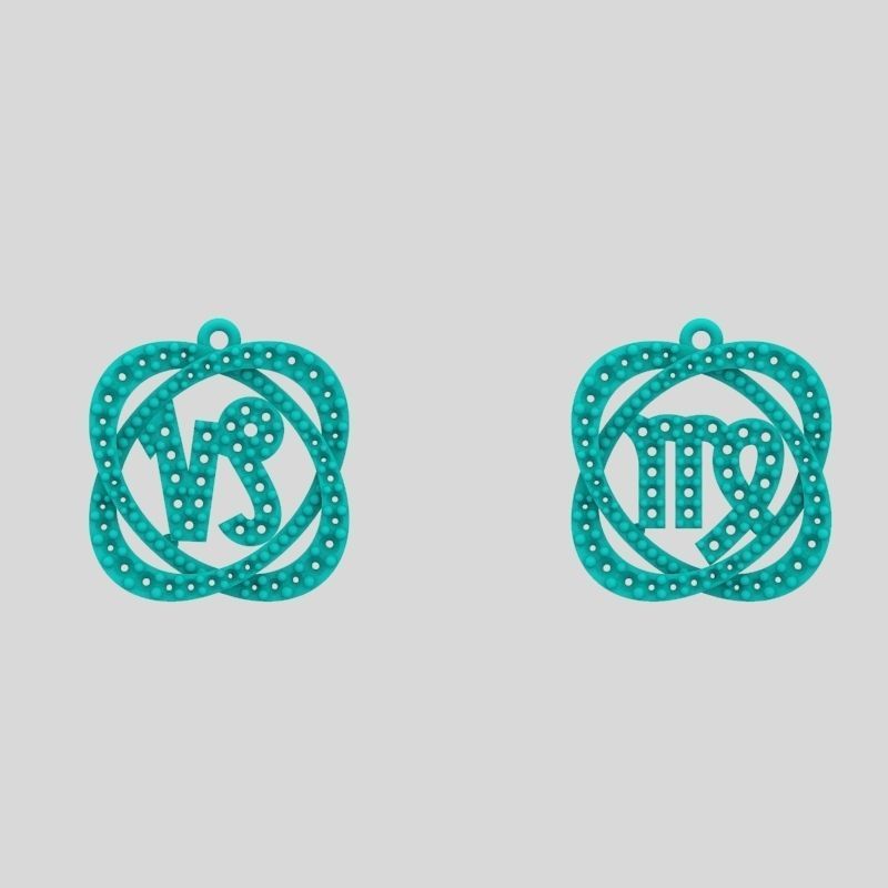 pendants zodiac capricorn and virgo 3dm stl 3D print model 3D print model_6