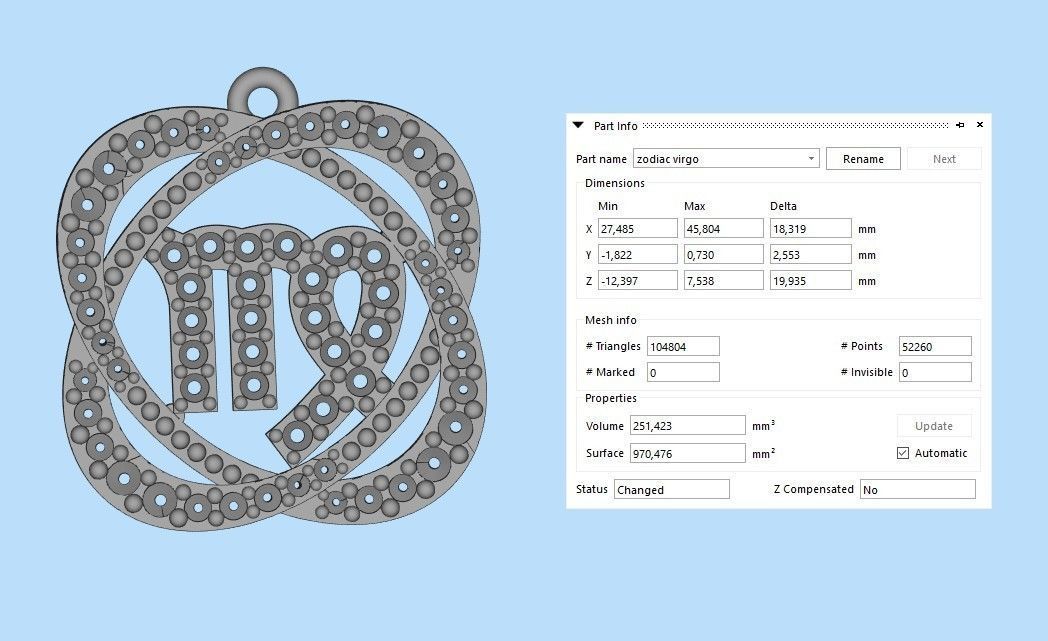 pendants zodiac capricorn and virgo 3dm stl 3D print model 3D print model_26