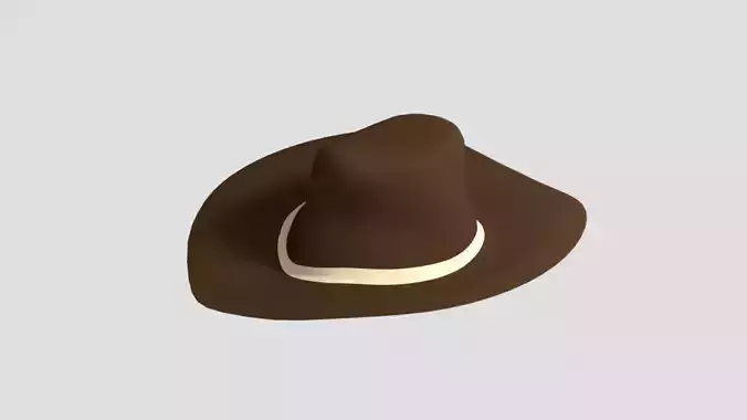 Low Poly Cartoon Cowboy Hat Free low-poly 3D model