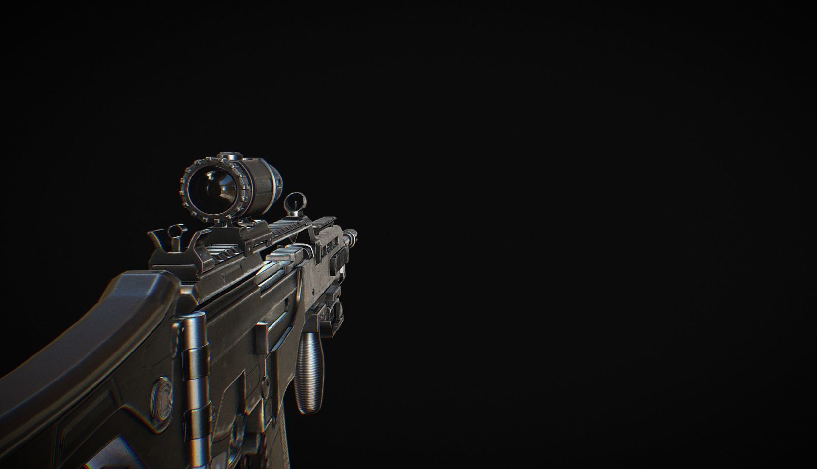Assault Rifle HK36 Low-poly 3D model_12