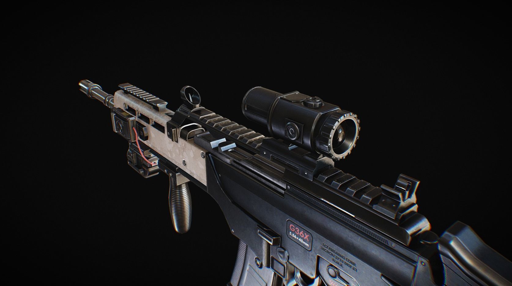 Assault Rifle HK36 Low-poly 3D model_13