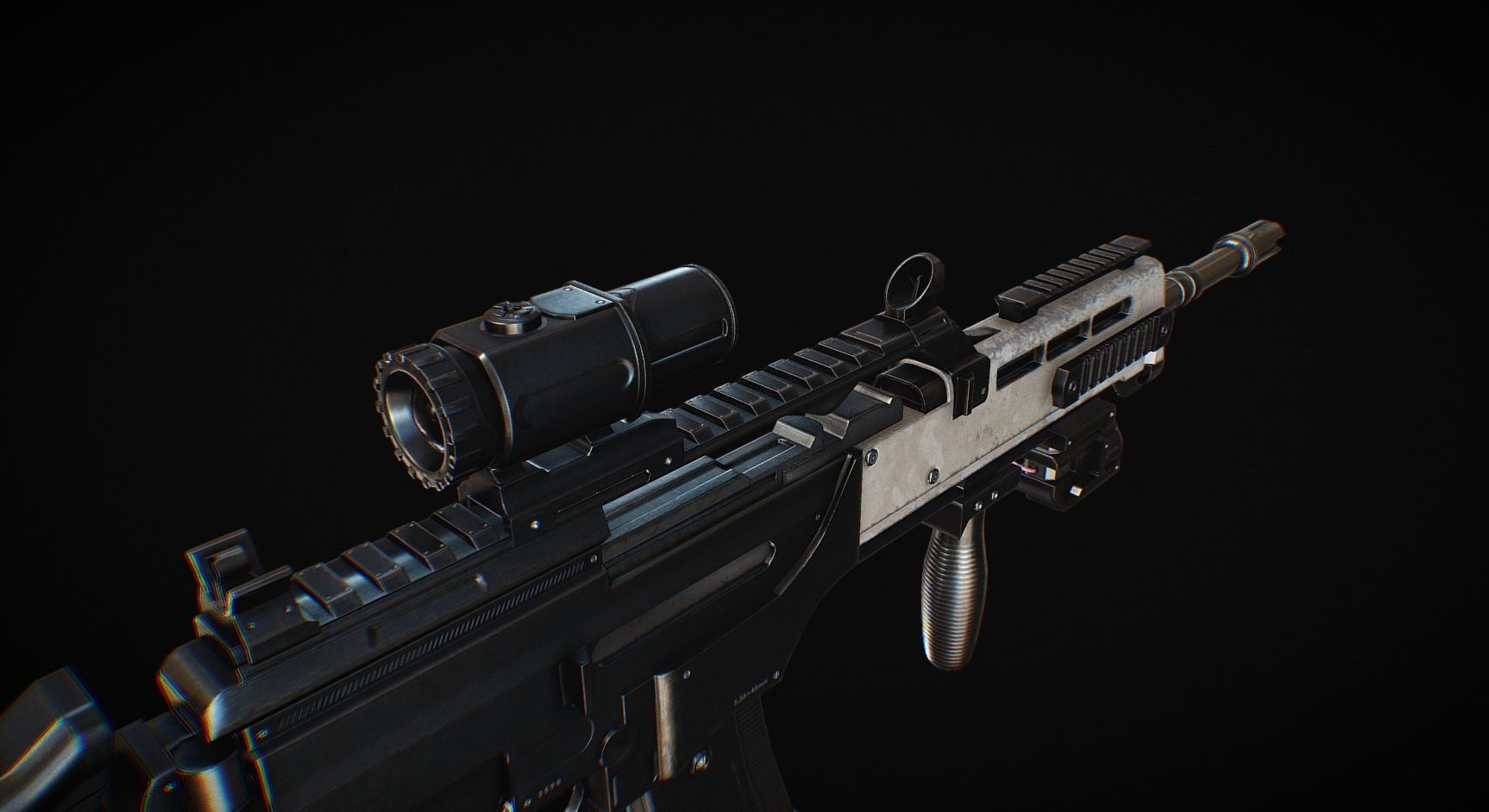 Assault Rifle HK36 Low-poly 3D model_1