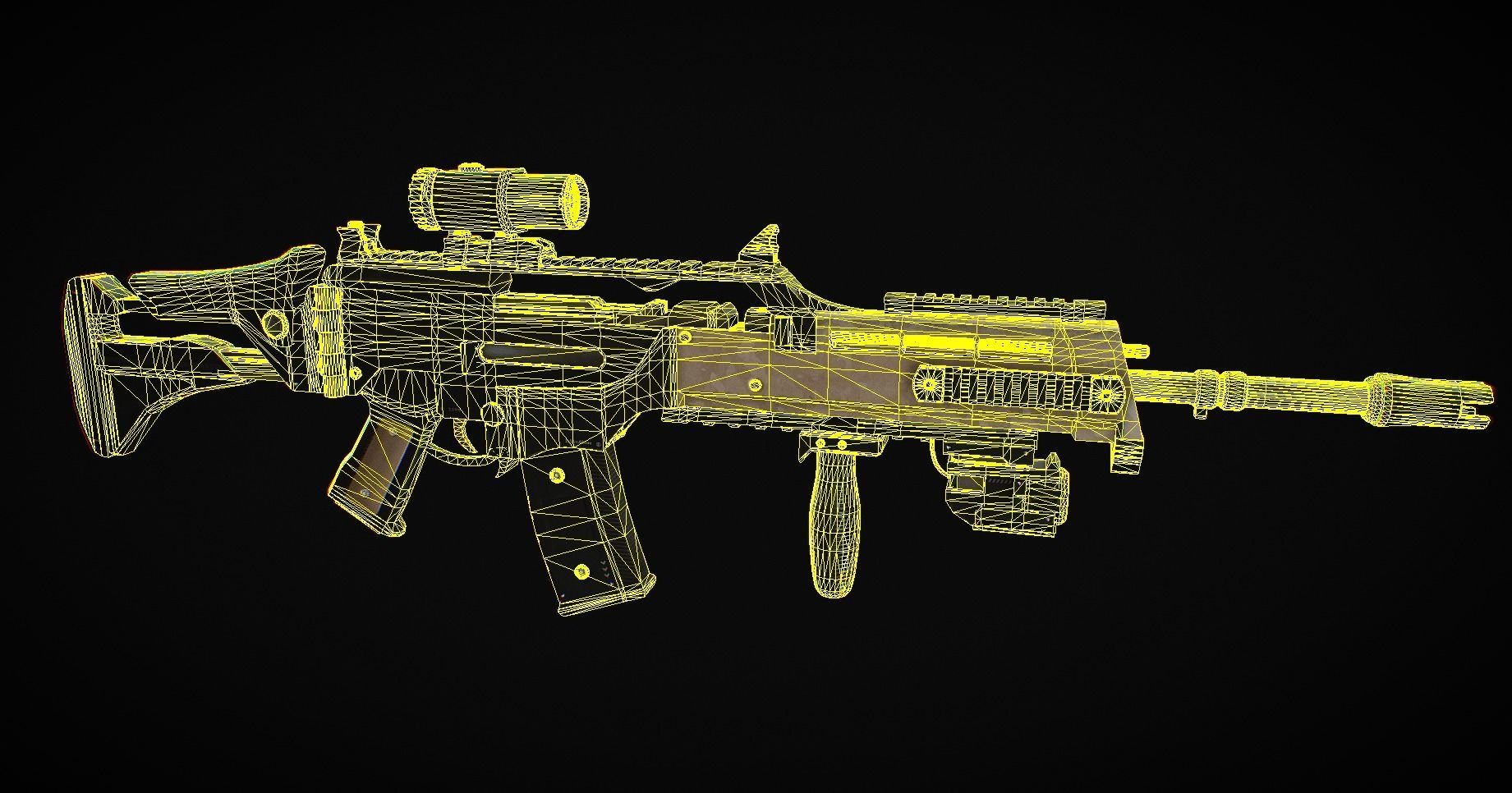 Assault Rifle HK36 Low-poly 3D model_15
