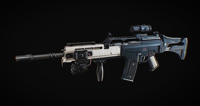 Assault Rifle HK36 Low-poly 3D model