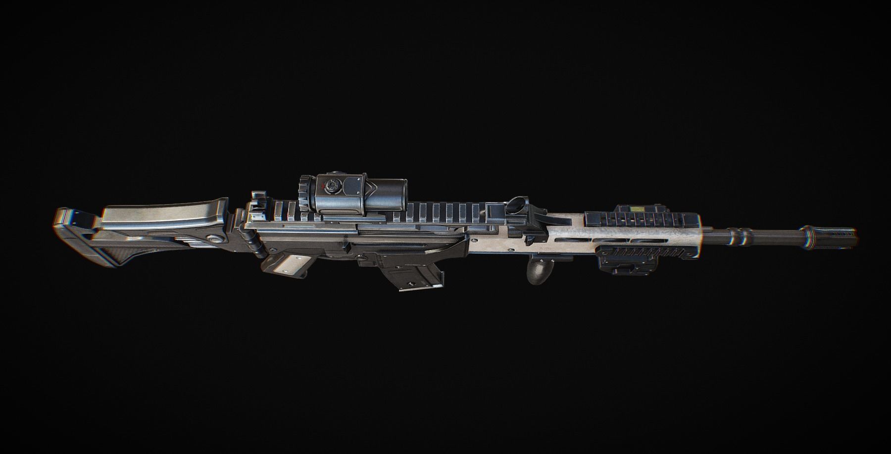 Assault Rifle HK36 Low-poly 3D model_3