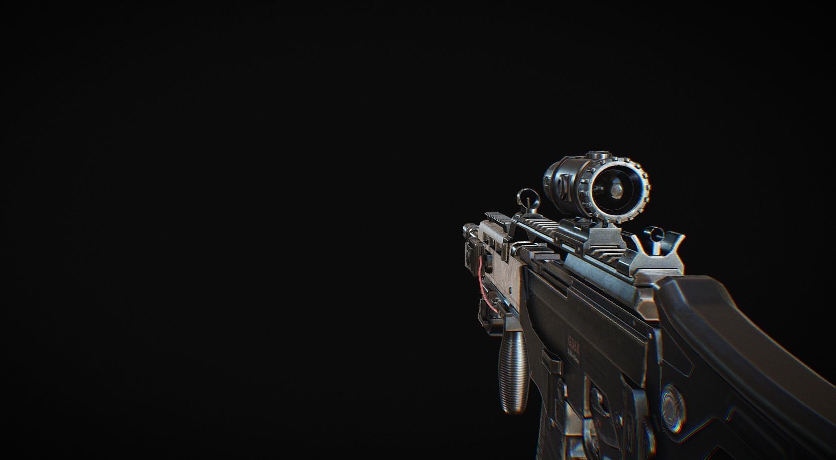 Assault Rifle HK36 Low-poly 3D model_11