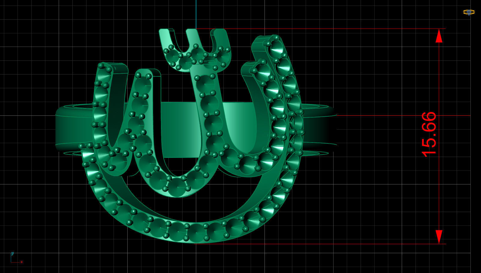 ALLAH Diamond Man Ring Printable 3D print model_7