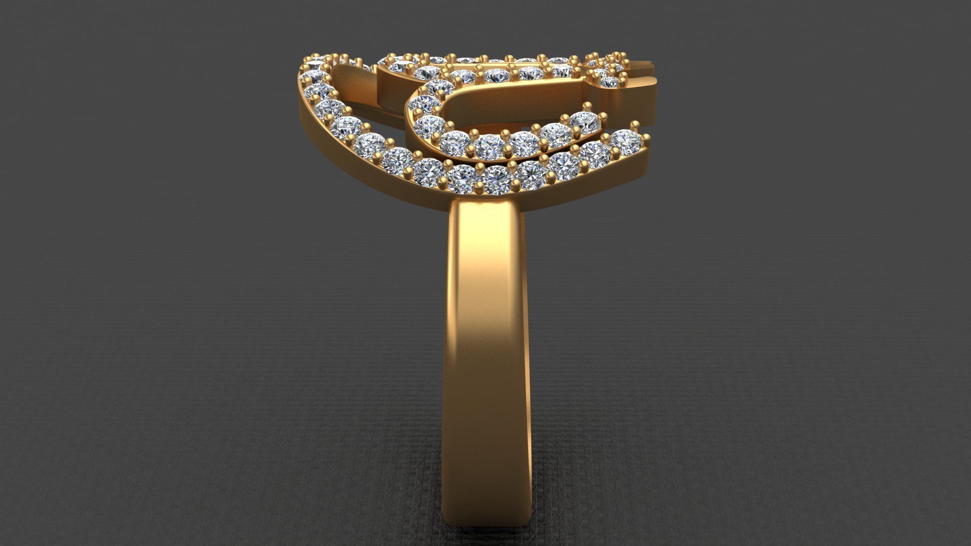 ALLAH Diamond Man Ring Printable 3D print model_3