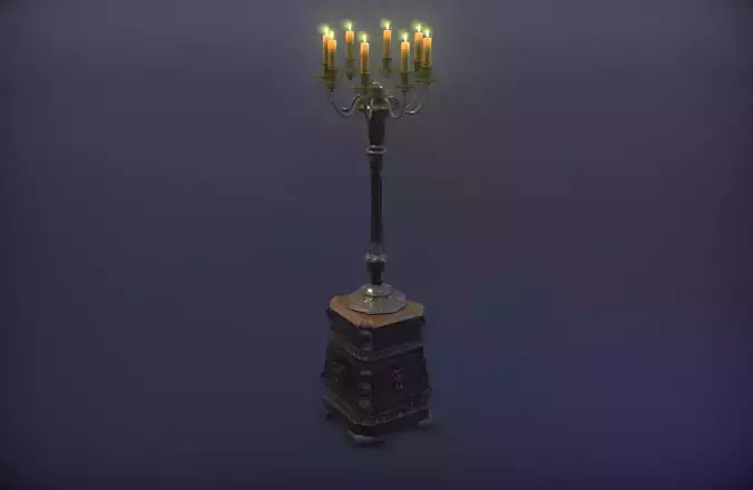 Chandelier floor standing  Low-poly 3D model Low-poly 3D model