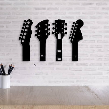 GUITAR NECK WALL DECORATION SET OF 5 MODELS 3D print model