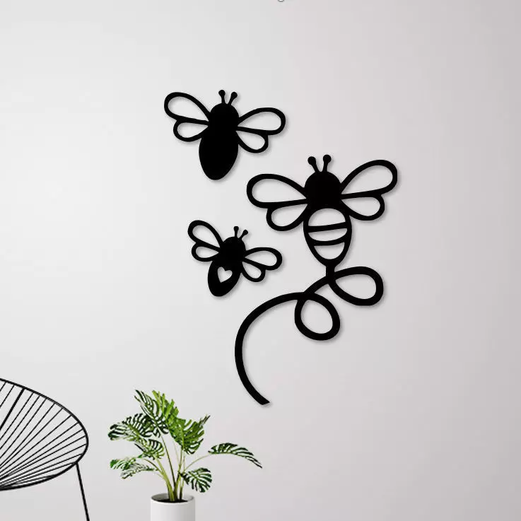 Flying Bees Wall Decoration 3D print model_0