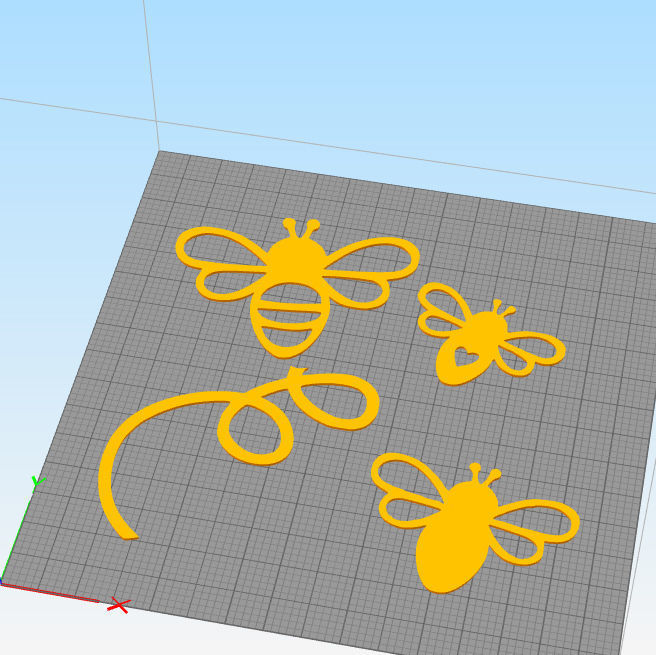Flying Bees Wall Decoration 3D print model_1