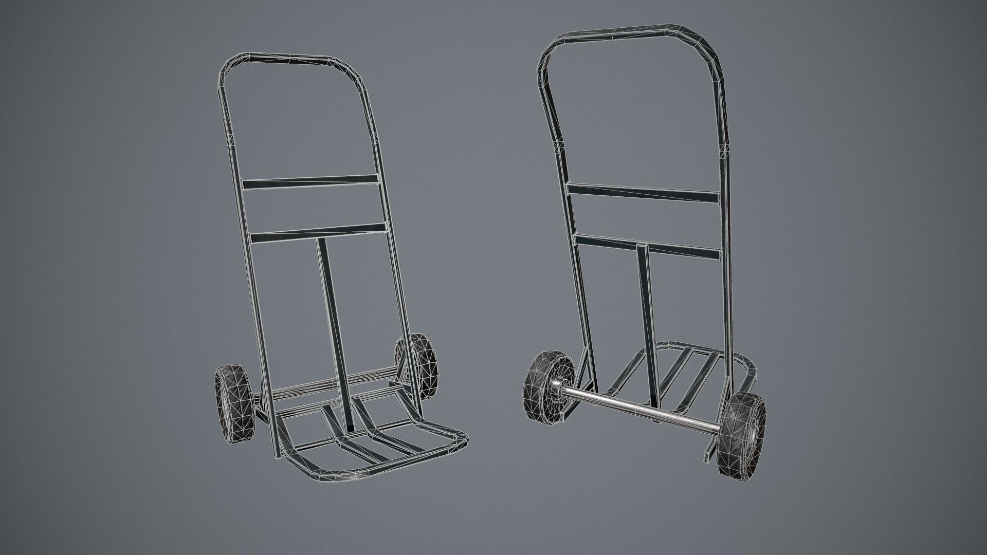 Stylized Hand Truck - Trolley Prop Low-poly 3D model_10