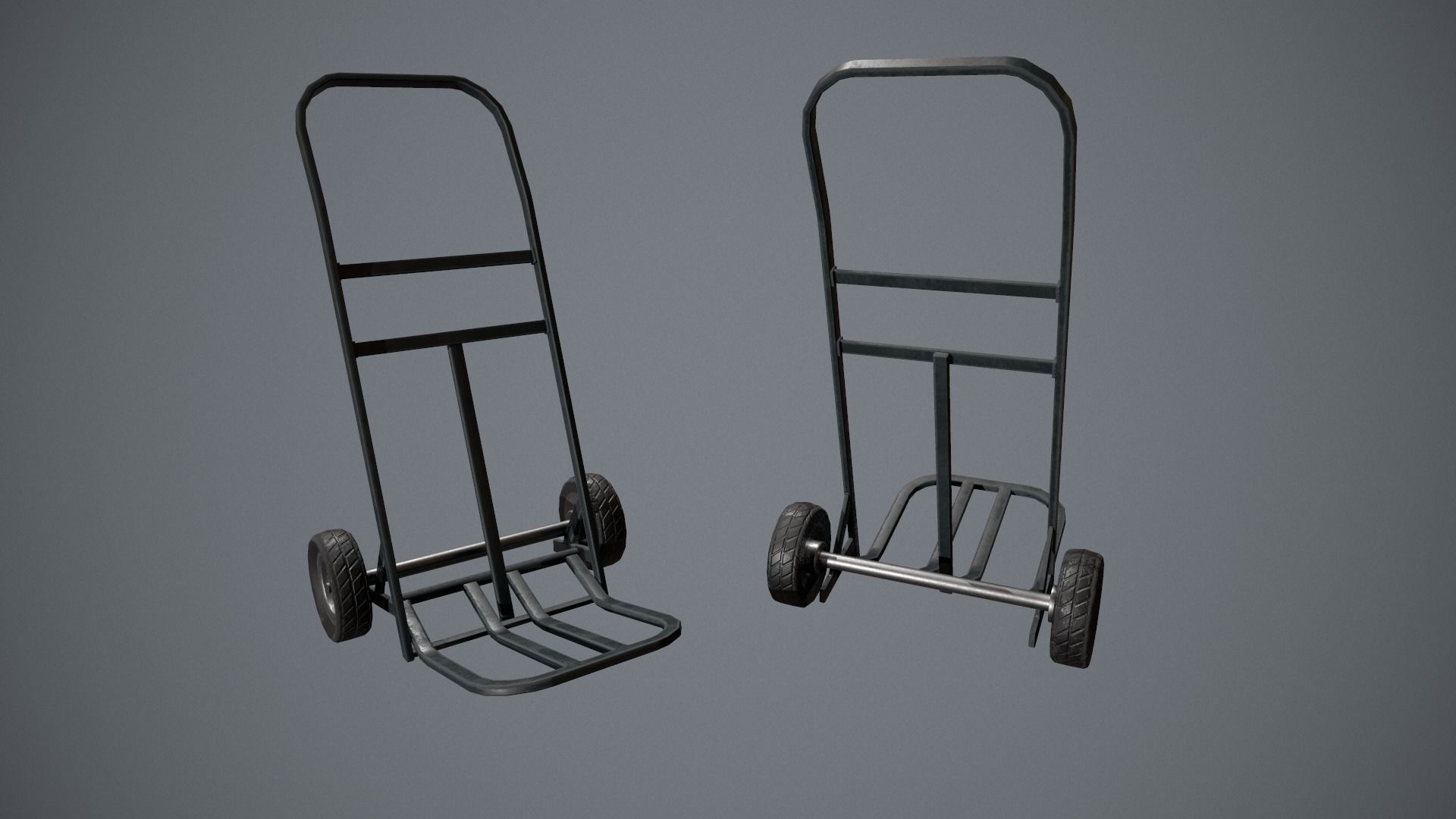 Stylized Hand Truck - Trolley Prop Low-poly 3D model_8