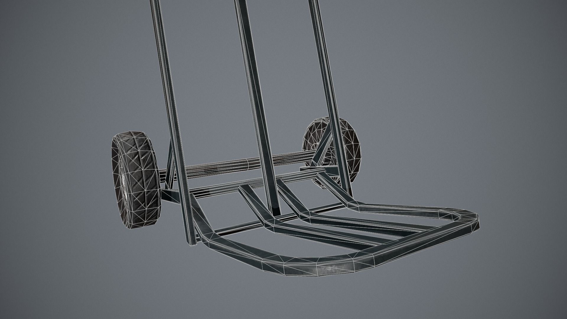 Stylized Hand Truck - Trolley Prop Low-poly 3D model_11